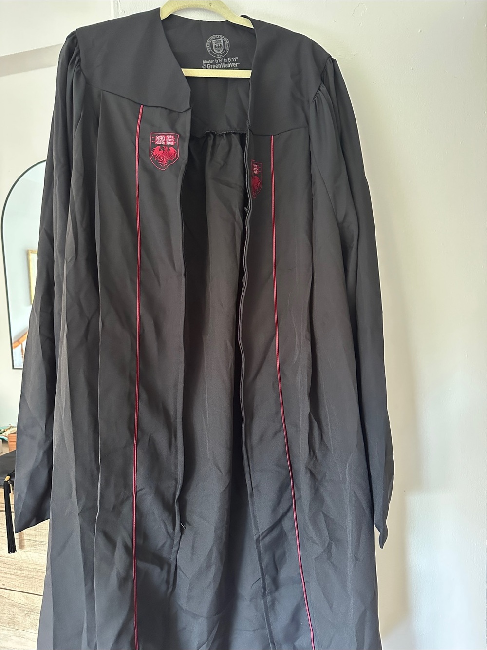 UChicago Black Graduation Gown with Red Trim